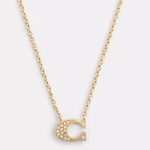 COACH Pavé Signature Necklace in Gold